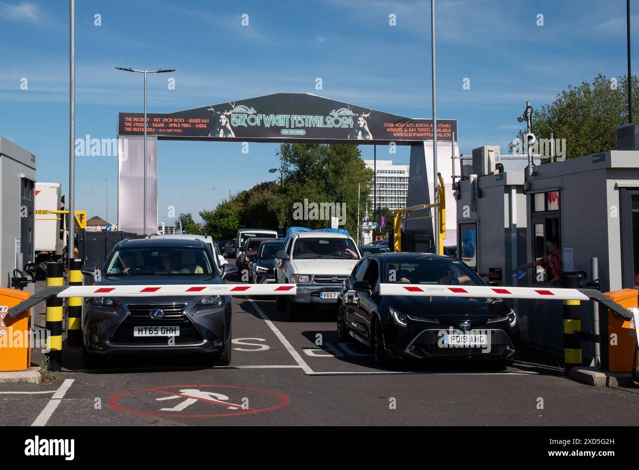 Cars wait for the Red Funnel Car ferry for the Isle of Wight Festival 2024 Stock Photo Alamy