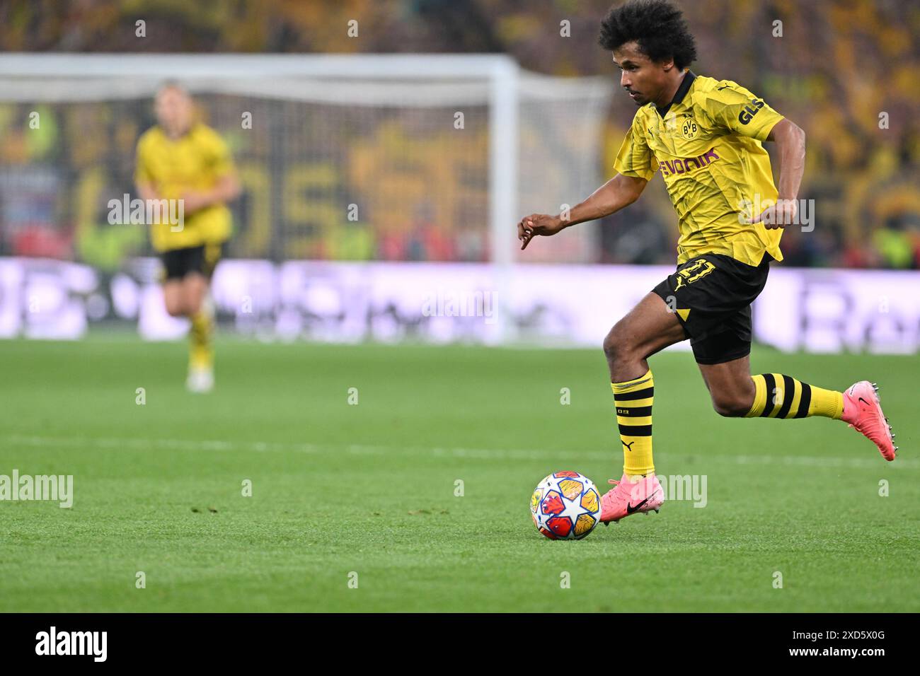 Adeyemi Running Karim Adeyemi (27) of Dortmund pictured during a soccer game between ...