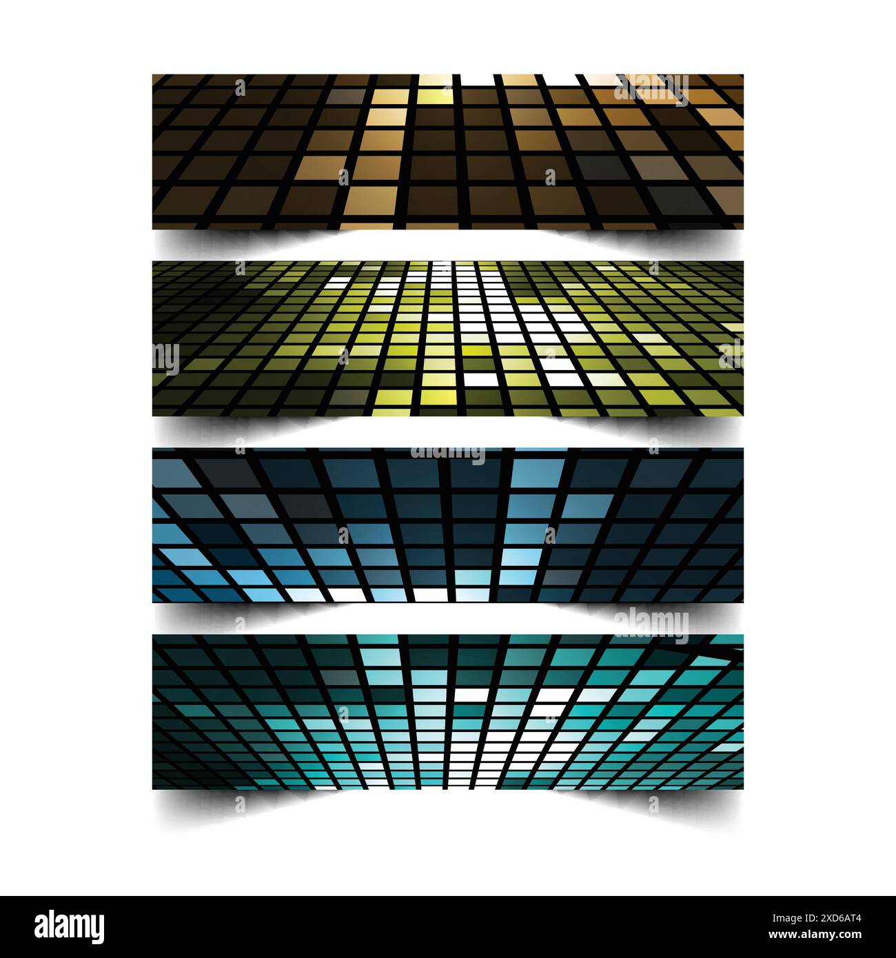 mosaic headers collection vector design illustration Stock Vector