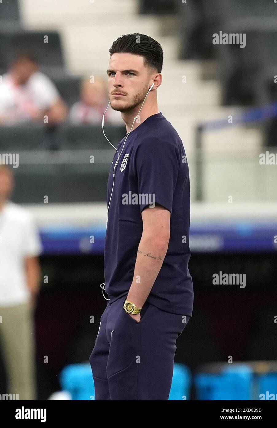England's Declan Rice arrives ahead of the UEFA Euro 2024 match at the ...