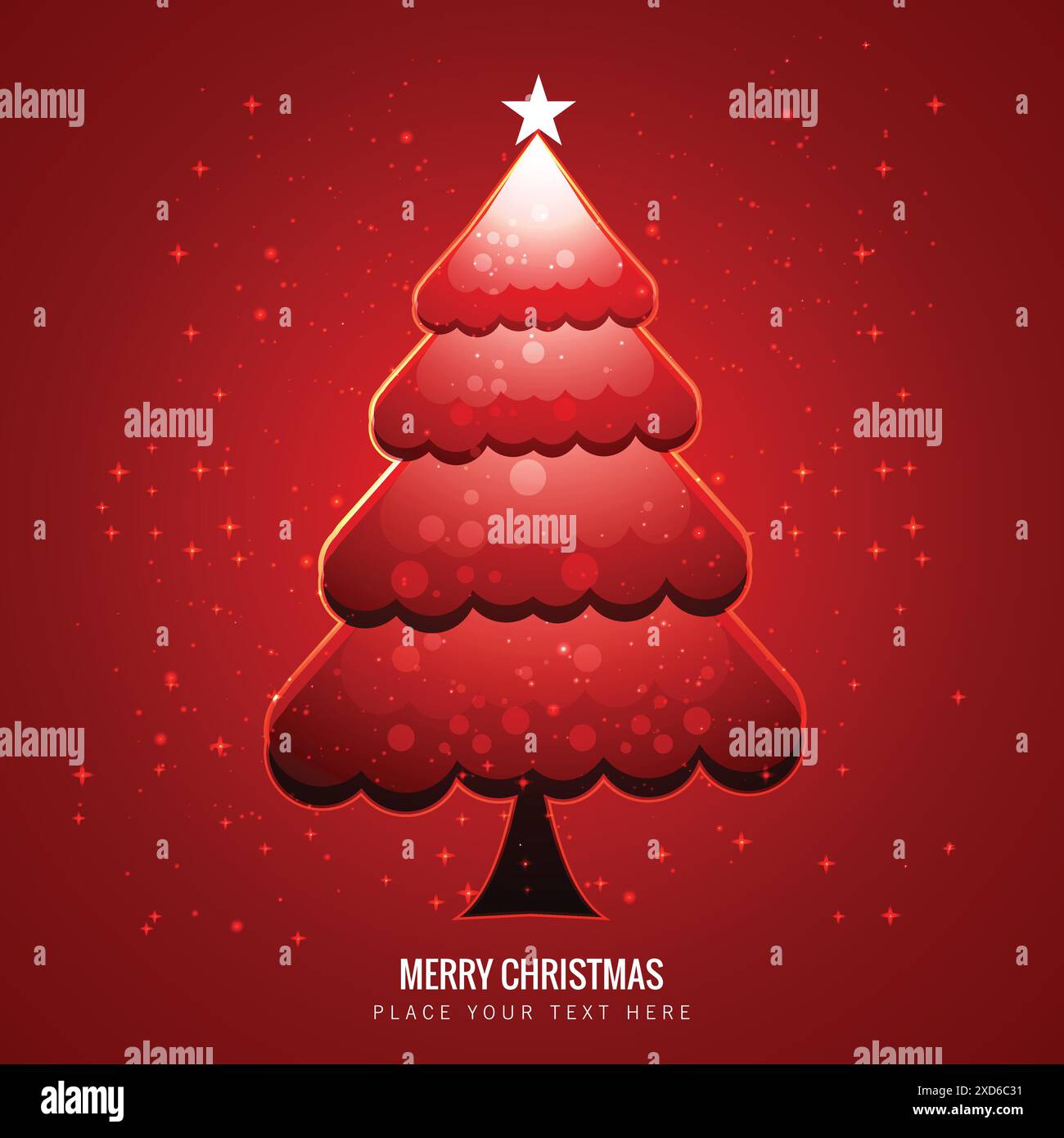 red christmas tree background vector design illustration Stock Vector ...
