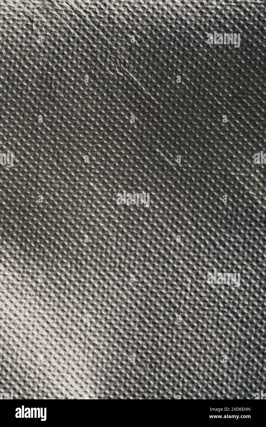 close up of synthetic metallic silver reusable bag fabric Stock Photo