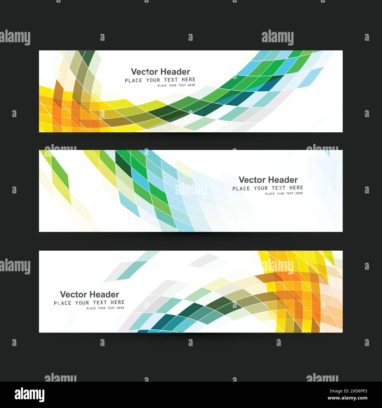 colorful mosaic headers vector design illustration Stock Vector Image ...
