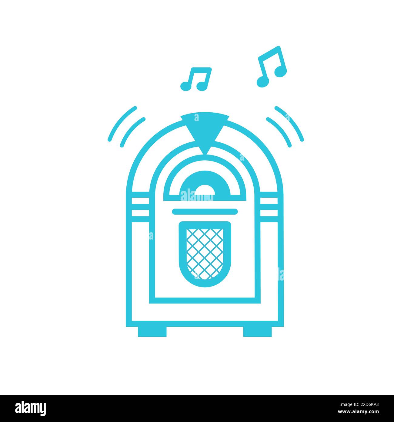 Jukebox icon. Isolated on white background. From blue icon set. Stock Vector