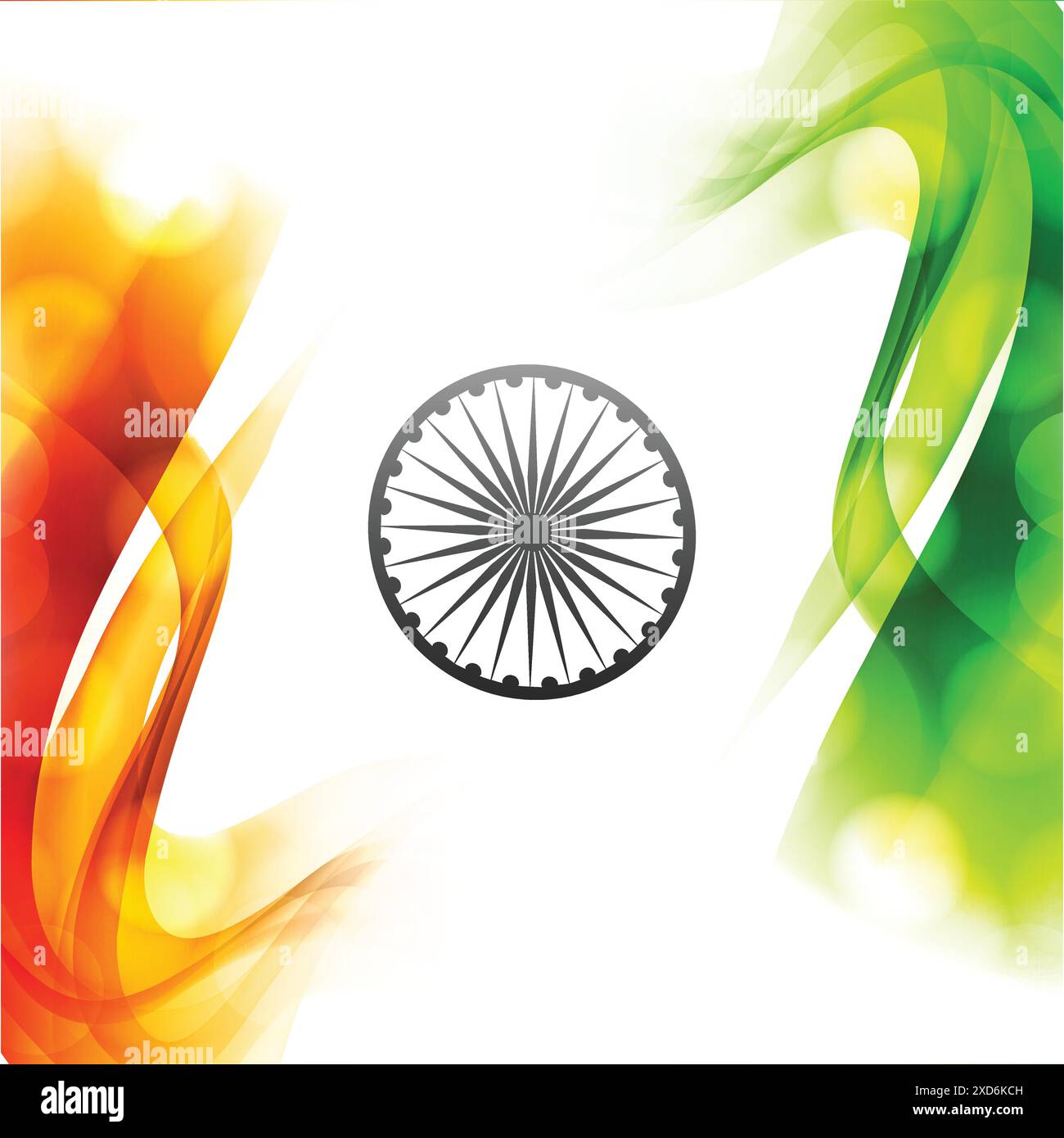 wavy tricolor indian flag vector design illustration Stock Vector Image ...
