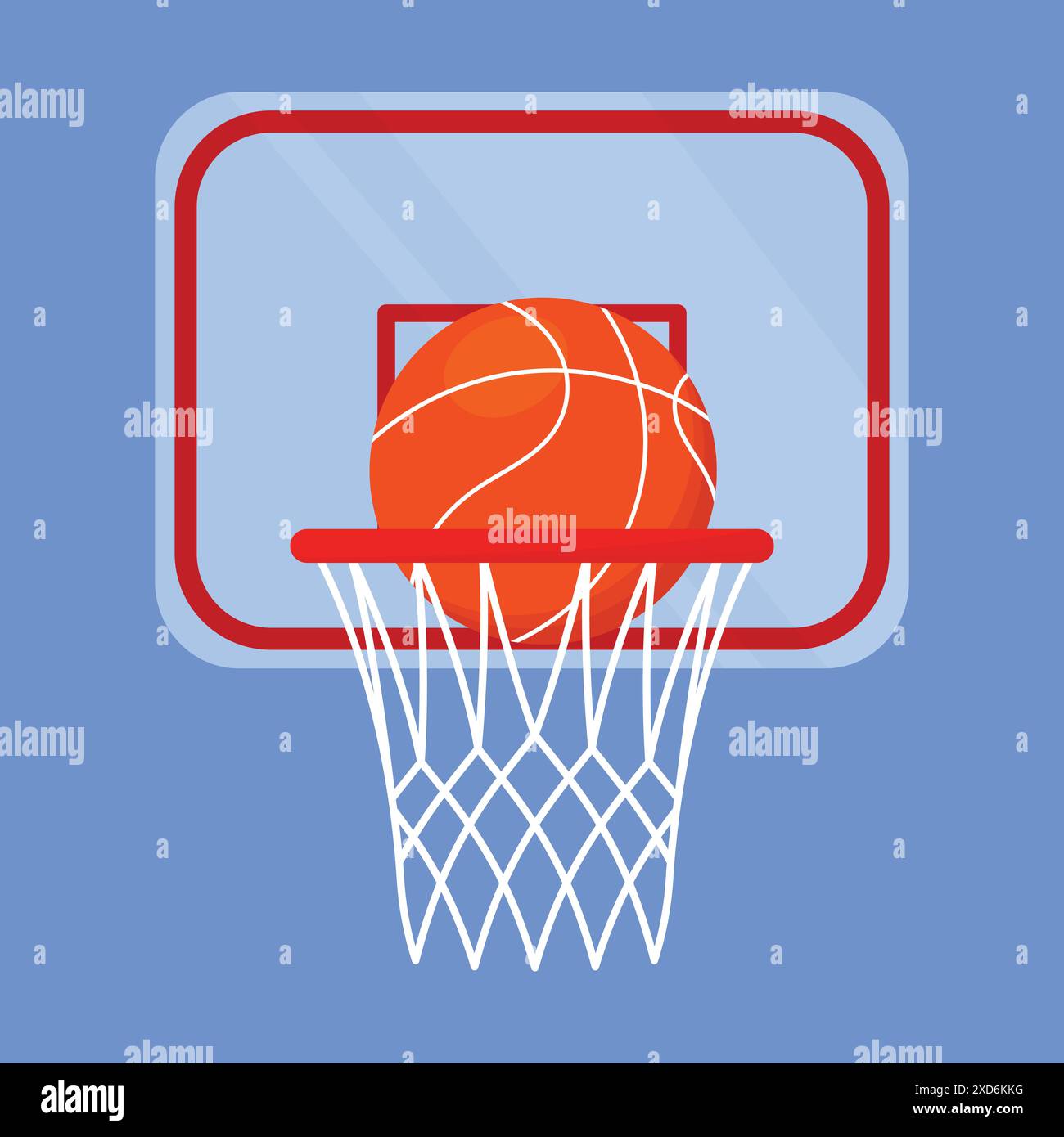 basketball hoop with ball vector icon. Basketball game basket hoop net