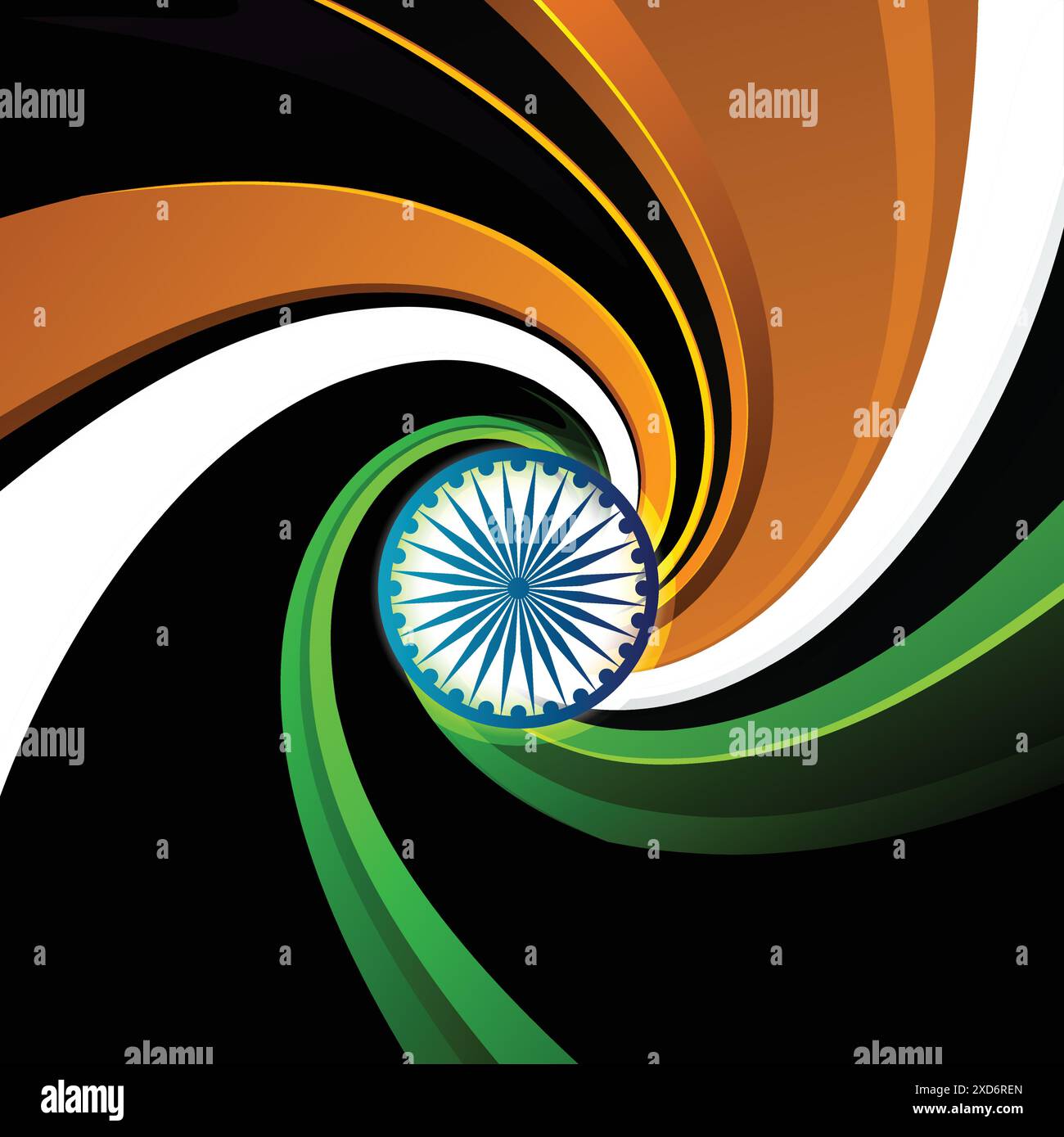 tricolor swirl indian flag vector design illustration Stock Vector ...