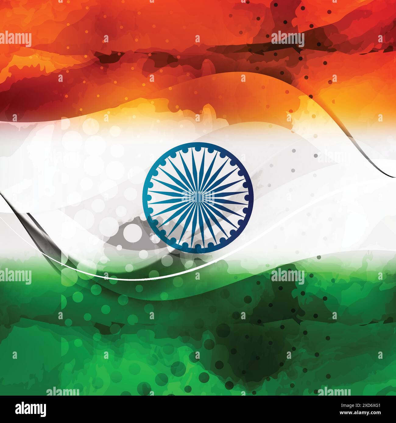 wavy indian flag with halftone vector design illustration Stock Vector ...