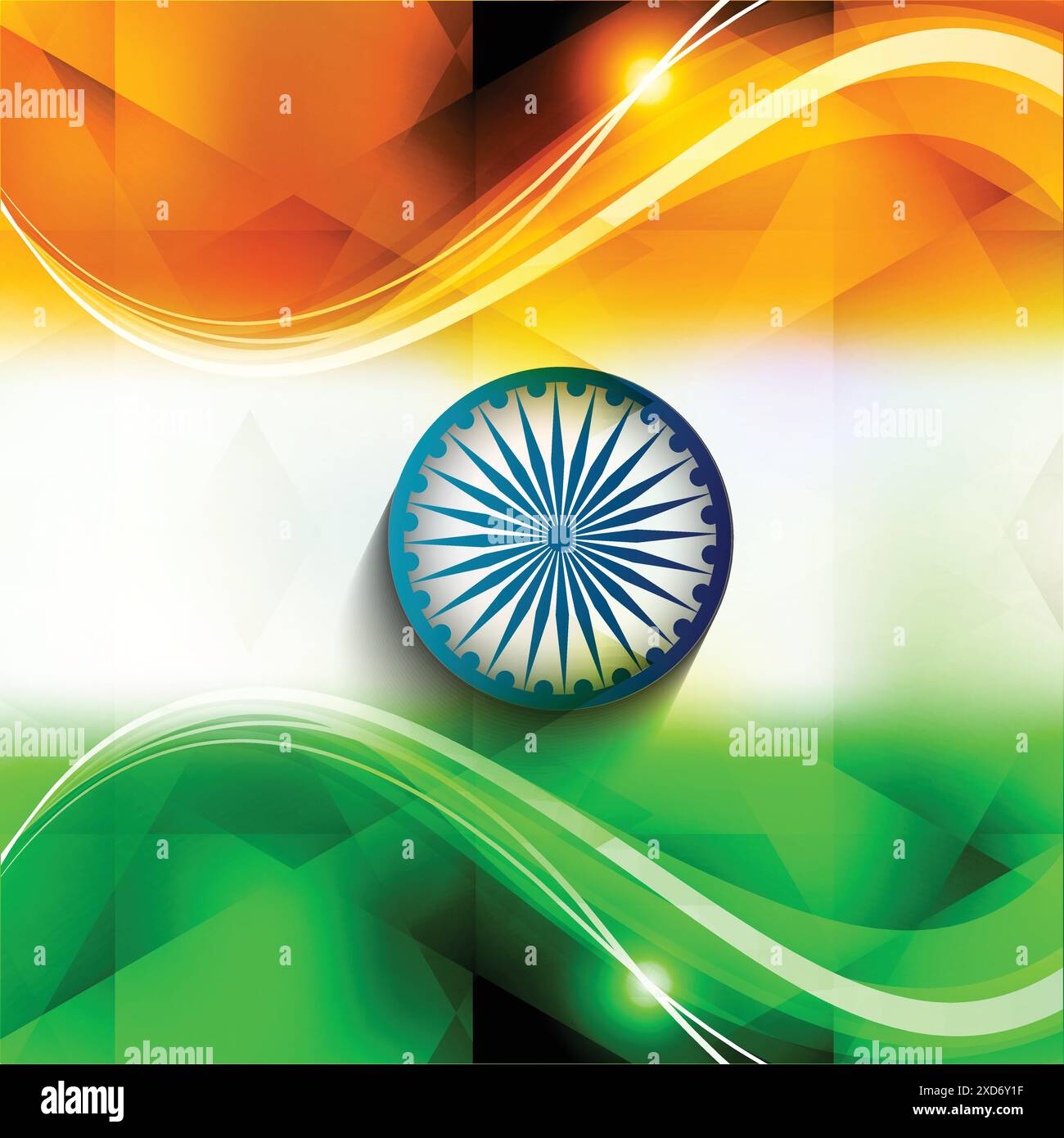 Wavy flag of india Stock Vector Images - Alamy