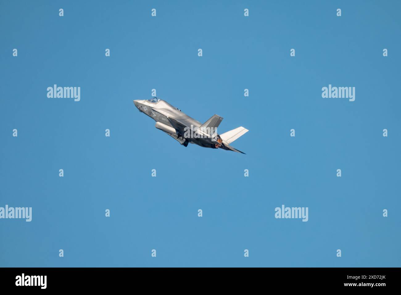 United States Navy F 35-B Fighter Jet Flying in the Sky Stock Photo