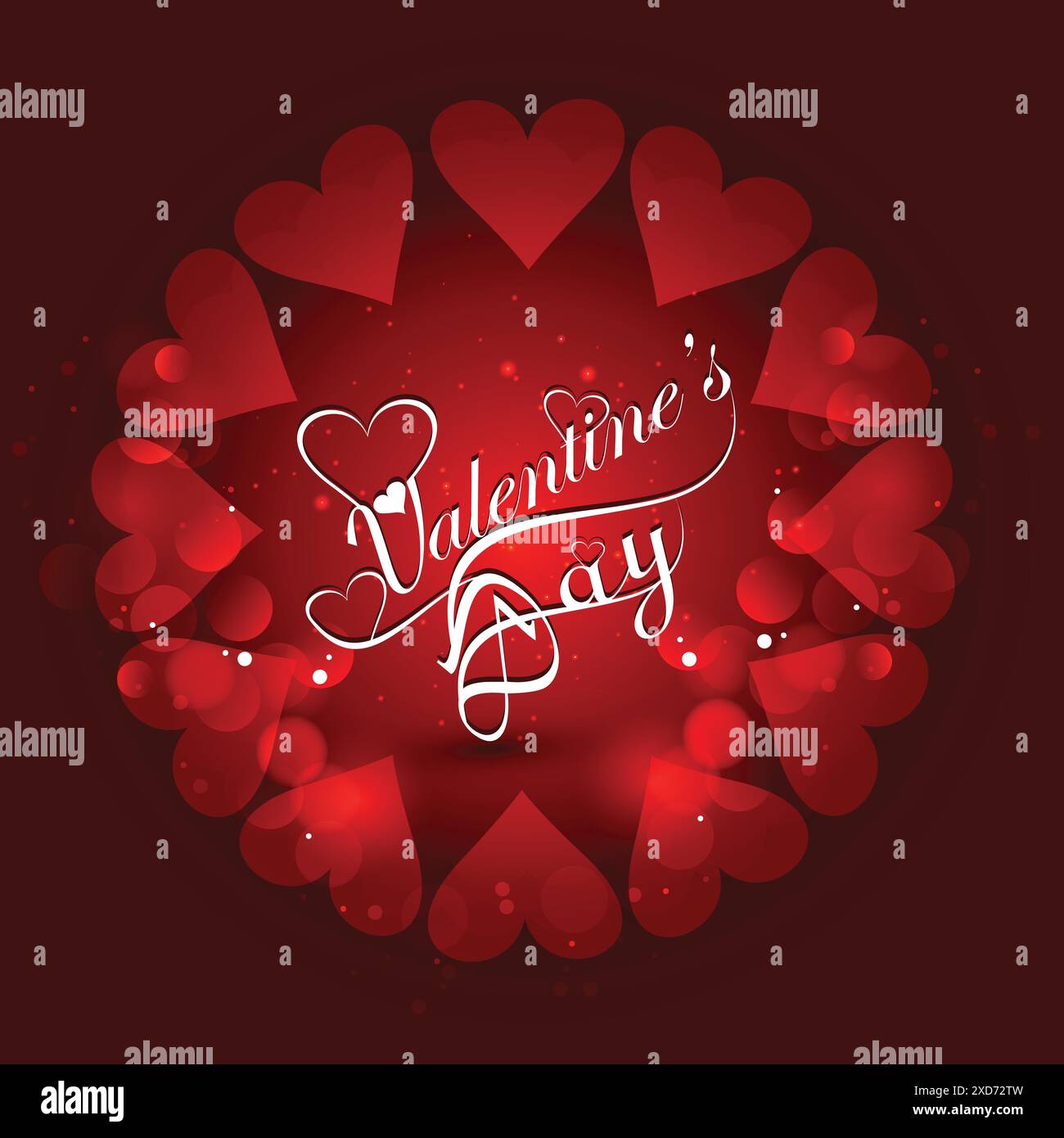 shiny red card with hearts vector design illustration Stock Vector ...