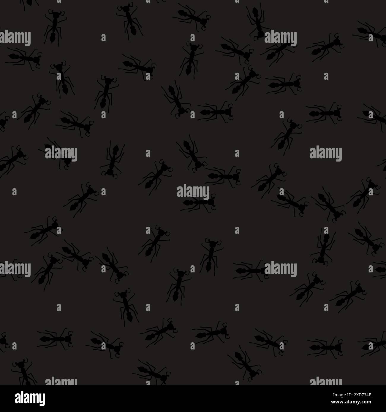 Ant trail seamless pattern. Insect invasion concept. Stock Vector