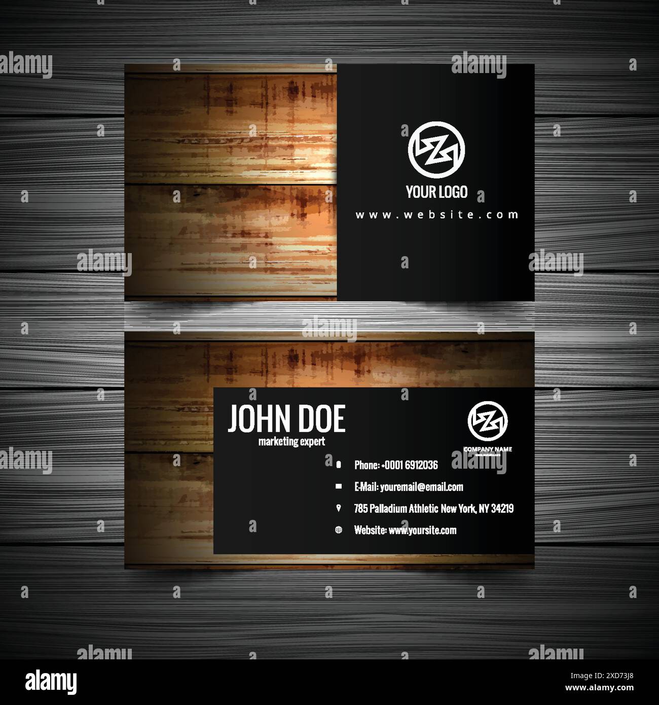 Visiting Card Vector File wood textured visiting card vector design illustration Stock Vector ...