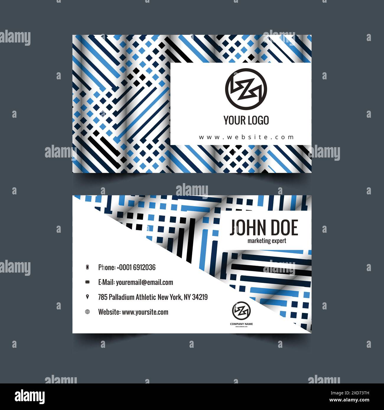 business card with stripes vector design illustration Stock Vector