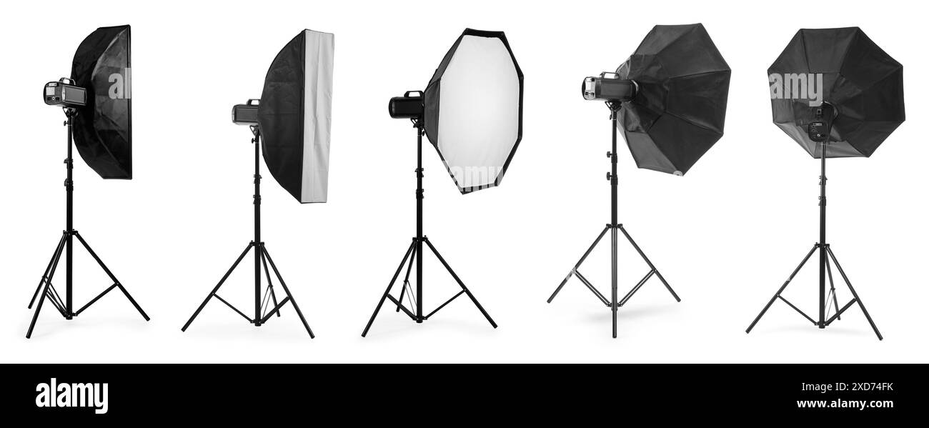 Light Comp Professional lighting equipment isolated on white, set Stock Photo - Alamy