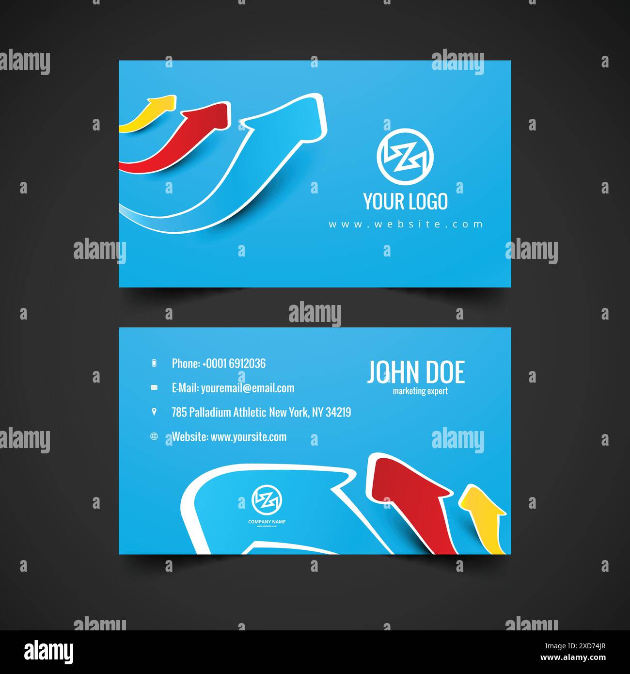 visiting card with arrows vector design illustration Stock Vector