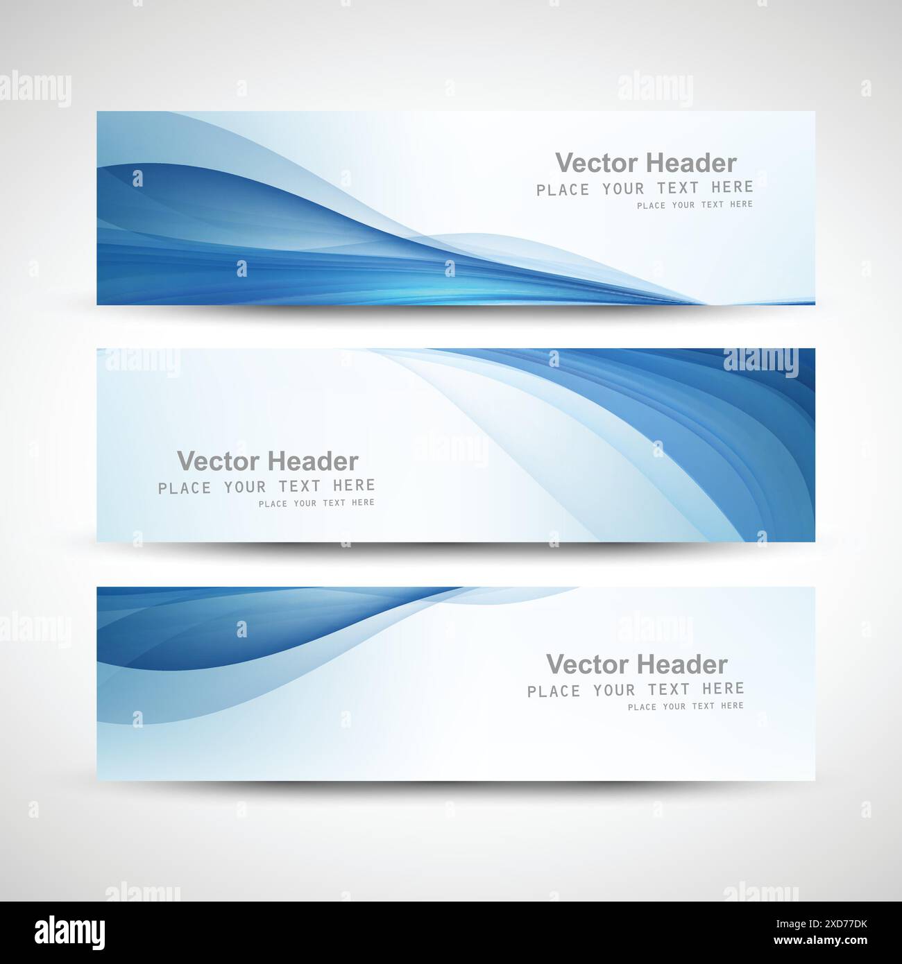 blue wavy abstract banners set vector design illustration Stock Vector