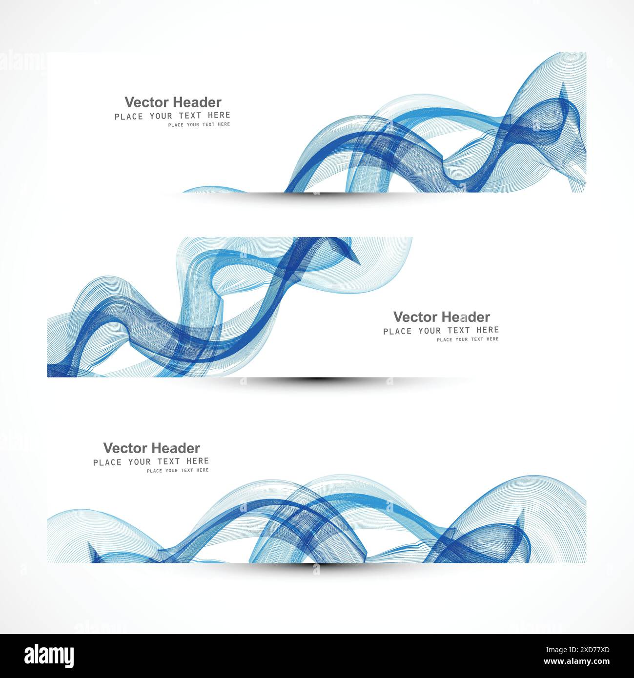 blue curvy abstract banners collectoin Stock Vector