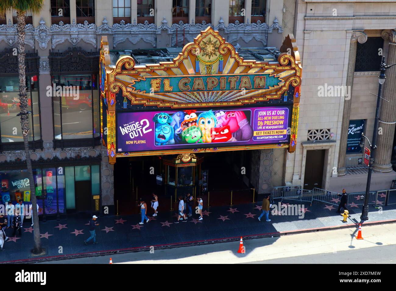 The El Capitan Theatre with the Disney Pixar Inside Out 2 movie. The El ...