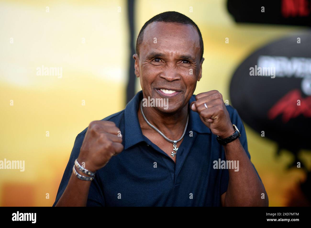 Sugar Ray Leonard arrives at the premiere of 
