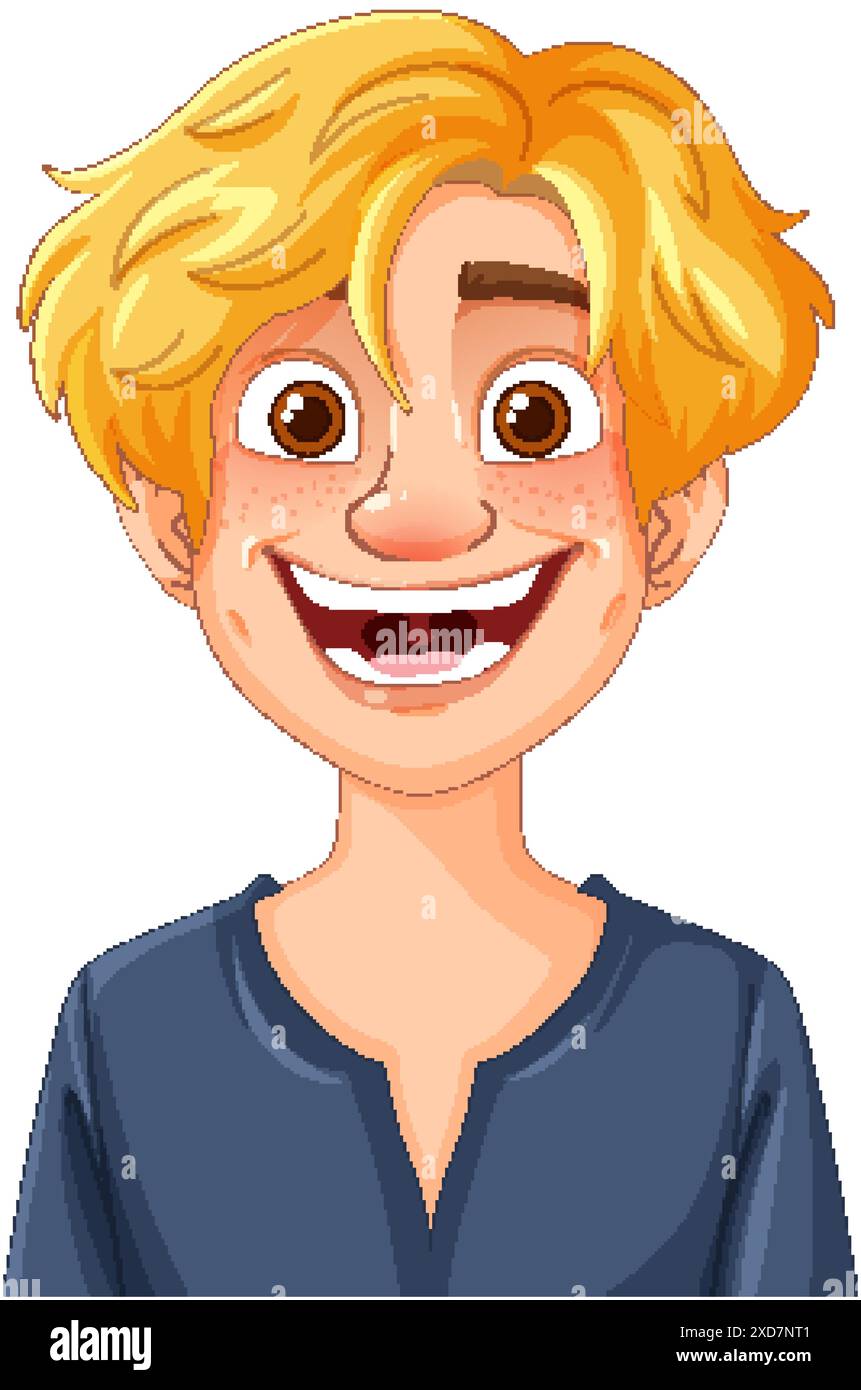 A cheerful boy with a big smile Stock Vector Image & Art - Alamy
