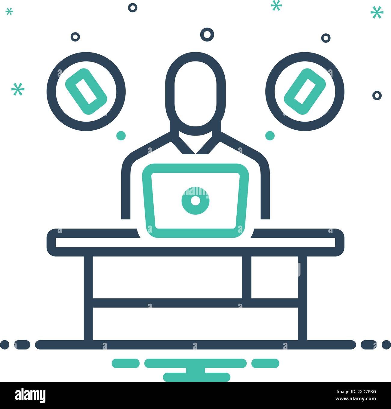 My work desk Stock Vector Images - Alamy