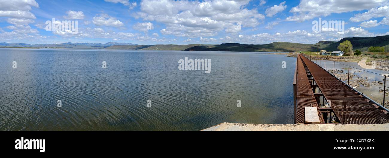 Panorama of a section of the historic Magic Dam, built in 1910, on the