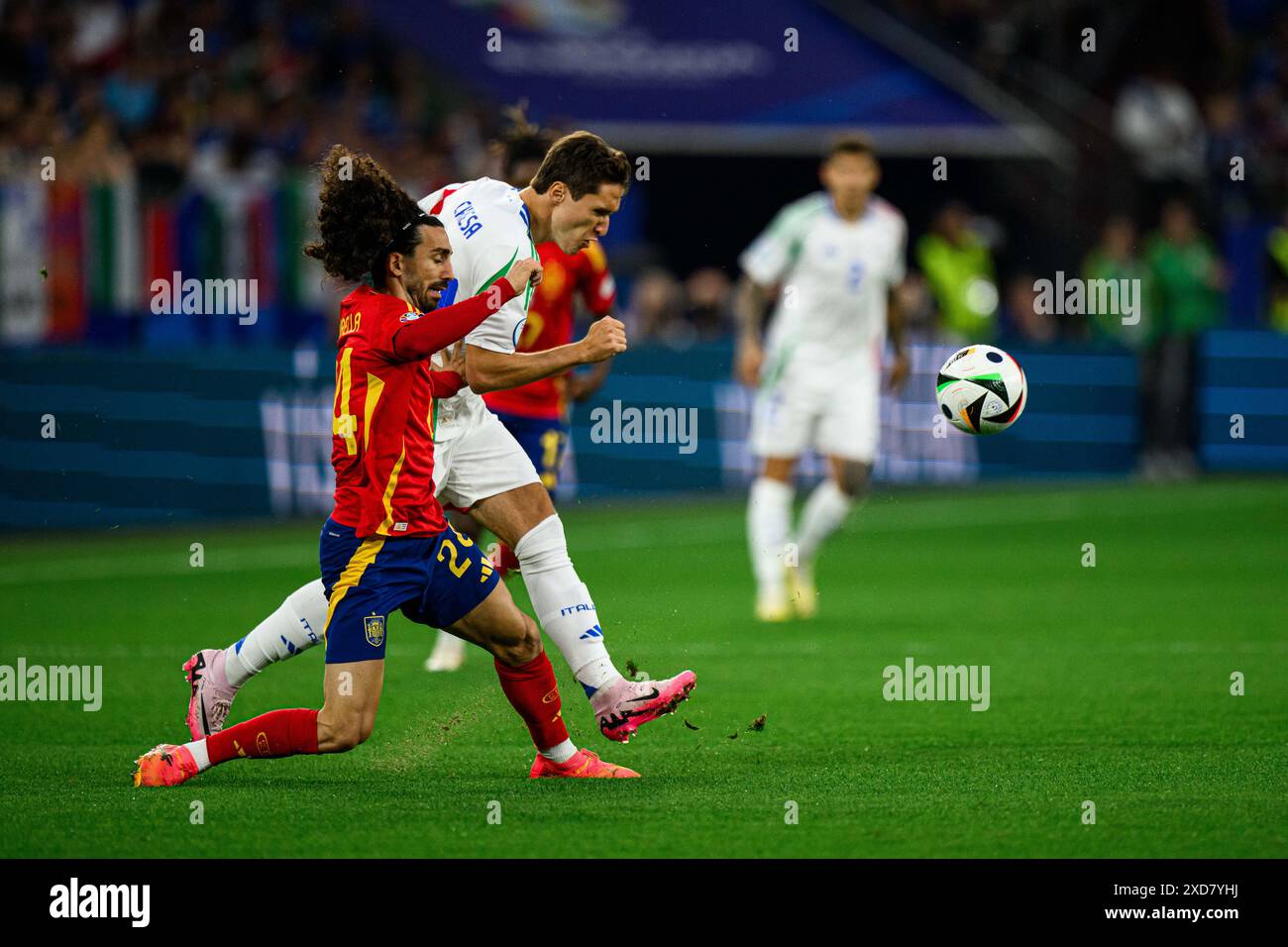 GELSENKIRCHEN, GERMANY 20 JUNE, 2024 Marc Cucurella The football