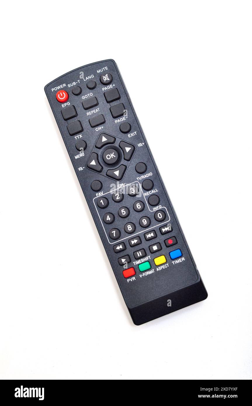 Digital television remote isolated on white background Stock Photo - Alamy