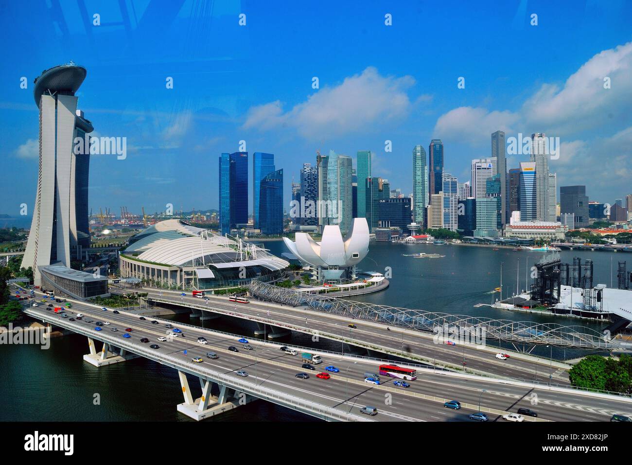 Views from the Singapore Flyer, an observation wheel at the Downtown Core district of Singapore, Singapore Stock Photo