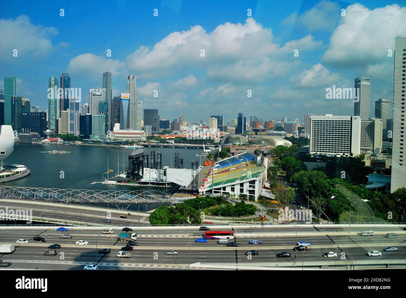 Views from the Singapore Flyer, an observation wheel at the Downtown Core district of Singapore, Singapore Stock Photo