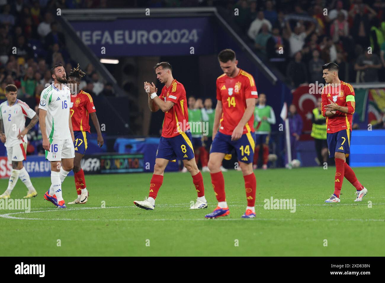 Gelsenkirchen, Germany 20.06.2024 Fabian Ruiz of Spain’s Alvaro Morata