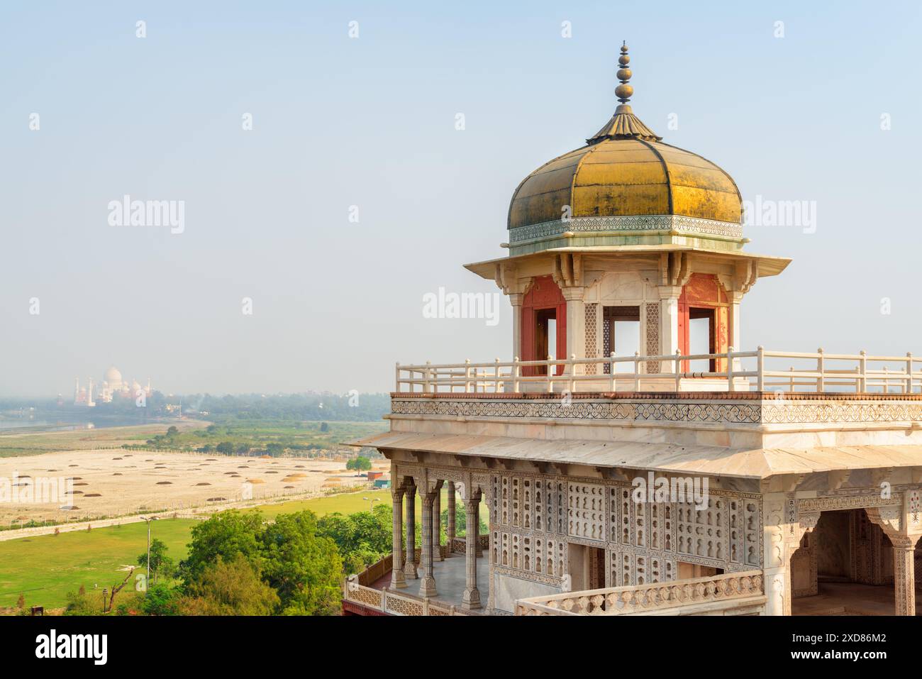 Gorgeous view of the Musamman Burj in the Agra Fort, India. The Taj ...