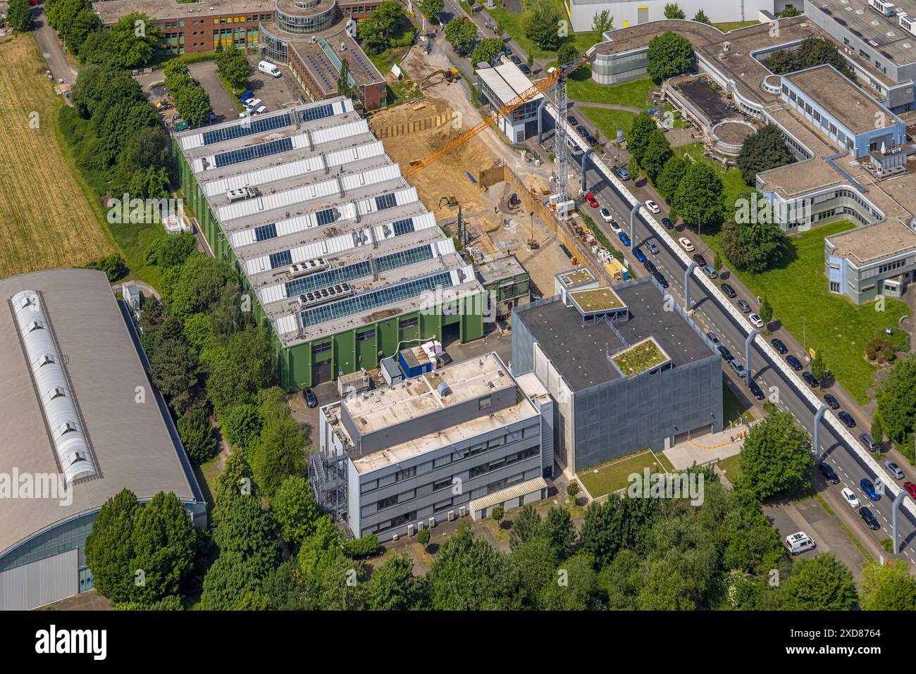 Luftbild, Technische Universität Dortmund Campus Nord, Technologiezentrum Dortmund Emil-Figge-Straße, Wissenschaftscampus und Technologiecampus, Autob Stock Photo