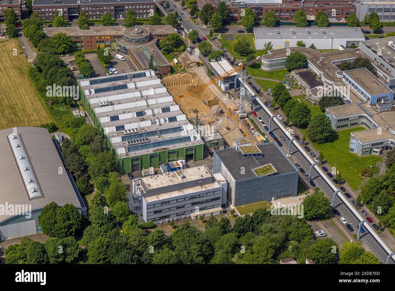 Luftbild, Technische Universität Dortmund Campus Nord, Technologiezentrum Dortmund Emil-Figge-Straße, Wissenschaftscampus und Technologiecampus, Autob Stock Photo