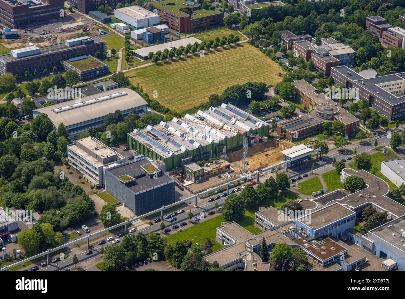 Luftbild, Technische Universität Dortmund Campus Nord, Technologiezentrum Dortmund Emil-Figge-Straße, Wissenschaftscampus und Technologiecampus, Autob Stock Photo