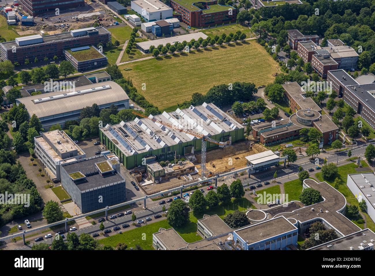 Luftbild, Technische Universität Dortmund Campus Nord, Technologiezentrum Dortmund Emil-Figge-Straße, Wissenschaftscampus und Technologiecampus, Autob Stock Photo