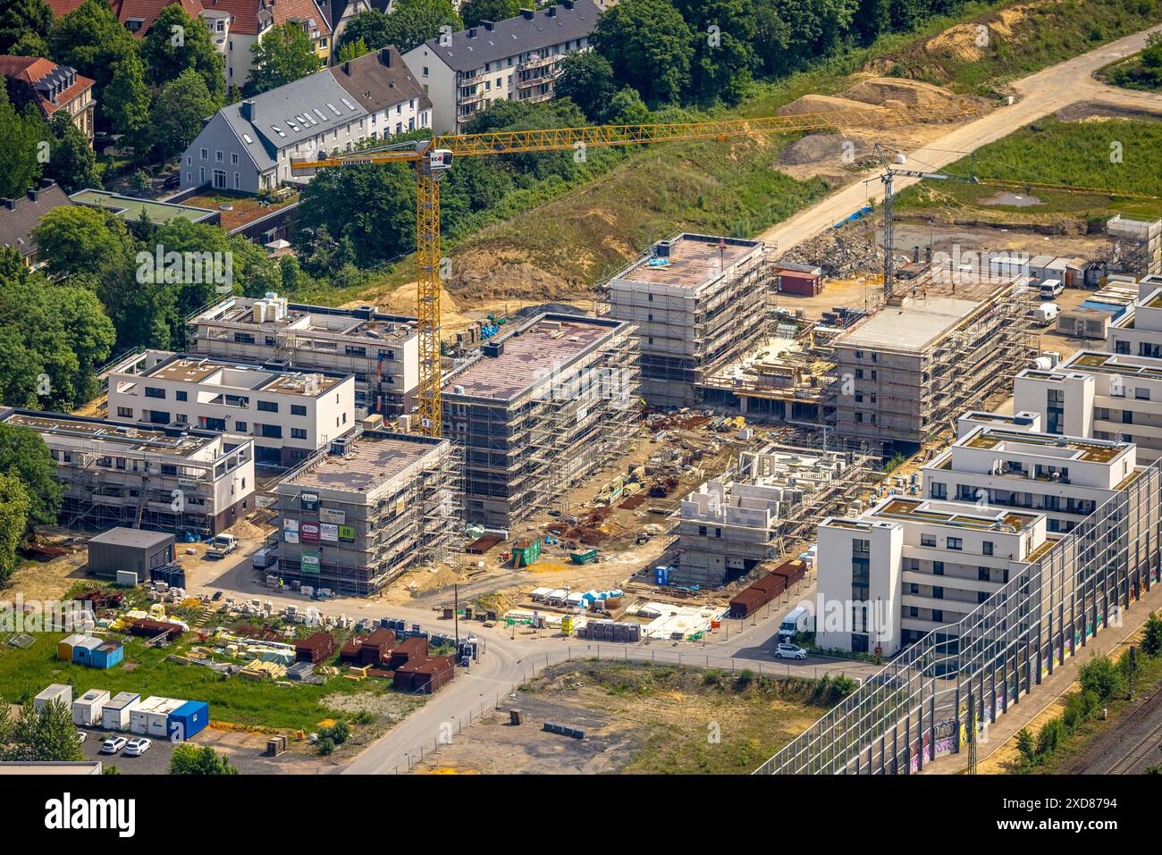 Luftbild, Baustelle Kronprinzenviertel für Neubau von Wohnungen, Hertha-Hoffmann-Straße, Am Wasserturm Südbahnhof, Ruhrallee, Dortmund, Ruhrgebiet, No Stock Photo