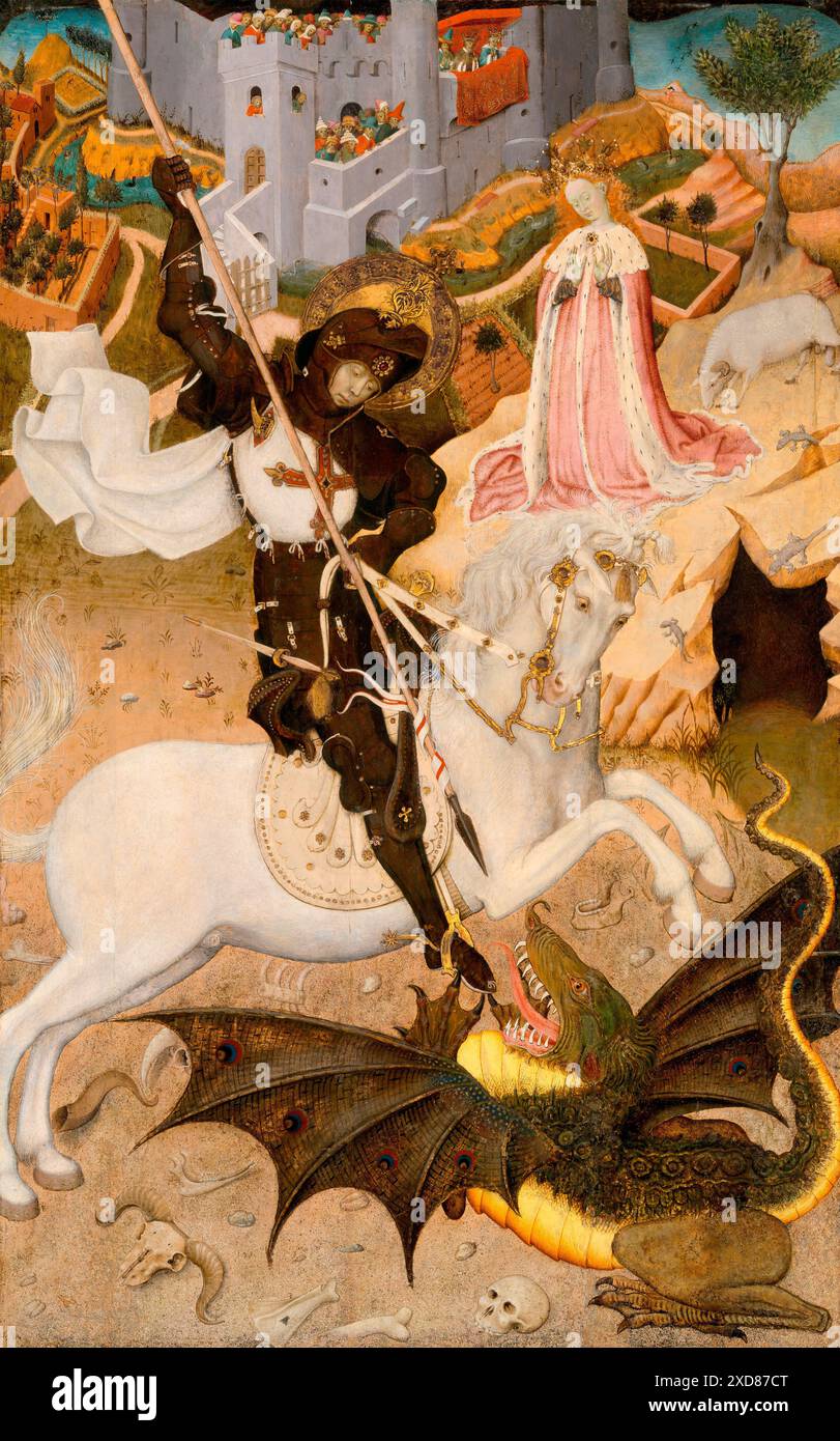 Saint George and the Dragon by Bernat Martorell in 1434/1435 Stock Photo