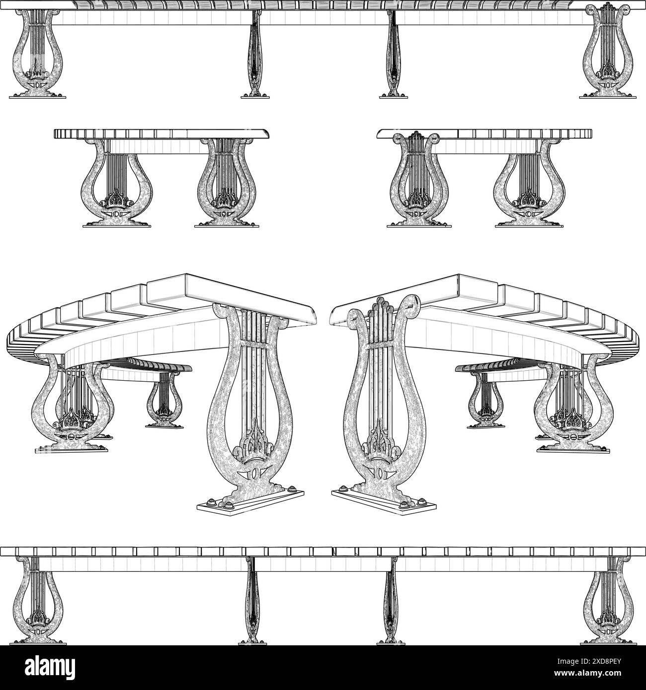 Park Round Bench Vector. Bench With Legs In The Shape Of The Musical ... - Meaning Bench Hidden Instrument Coer Apground