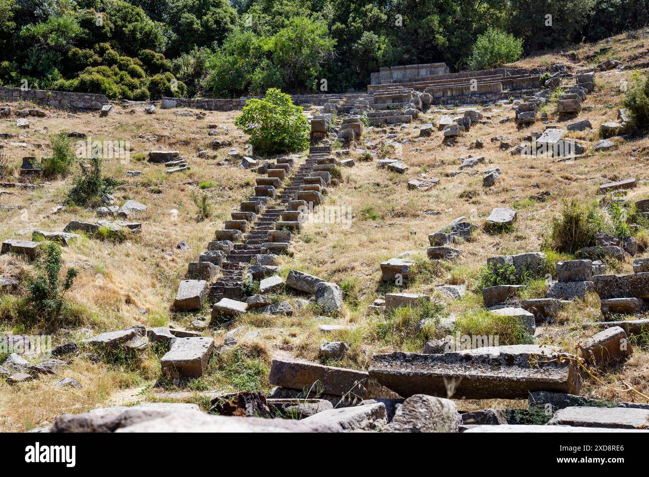 Ancient amphitheater's steps and ruined stones Stock Photo - Alamy