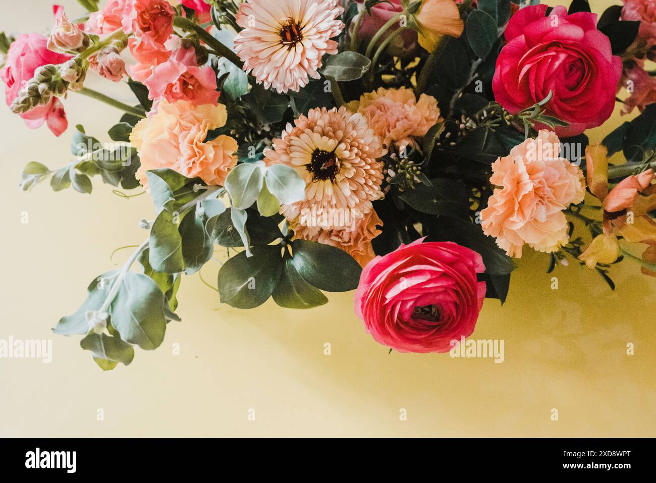 Close-up of a floral arrangement with pink and white flowers Stock Photo