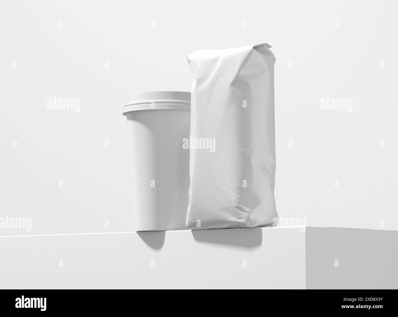 Coffee Bag Packaging Mockup 3D Rendering Isolated on White Background ...