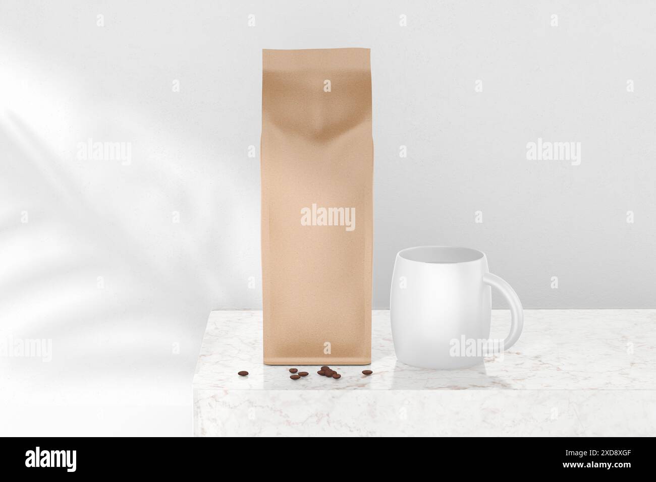 Coffee Bag Packaging Mockup 3D Rendering Isolated on White Background ...