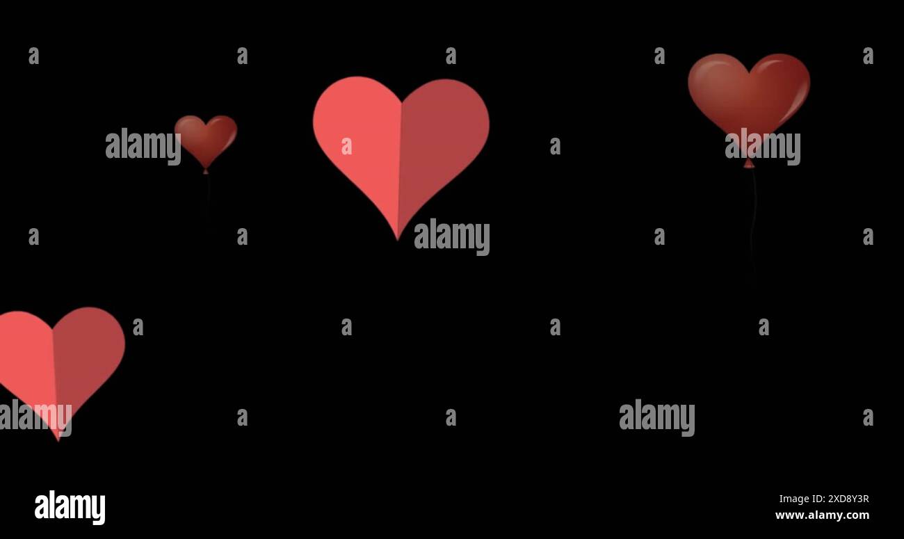 3d red floating heart icons hi-res stock photography and images - Alamy