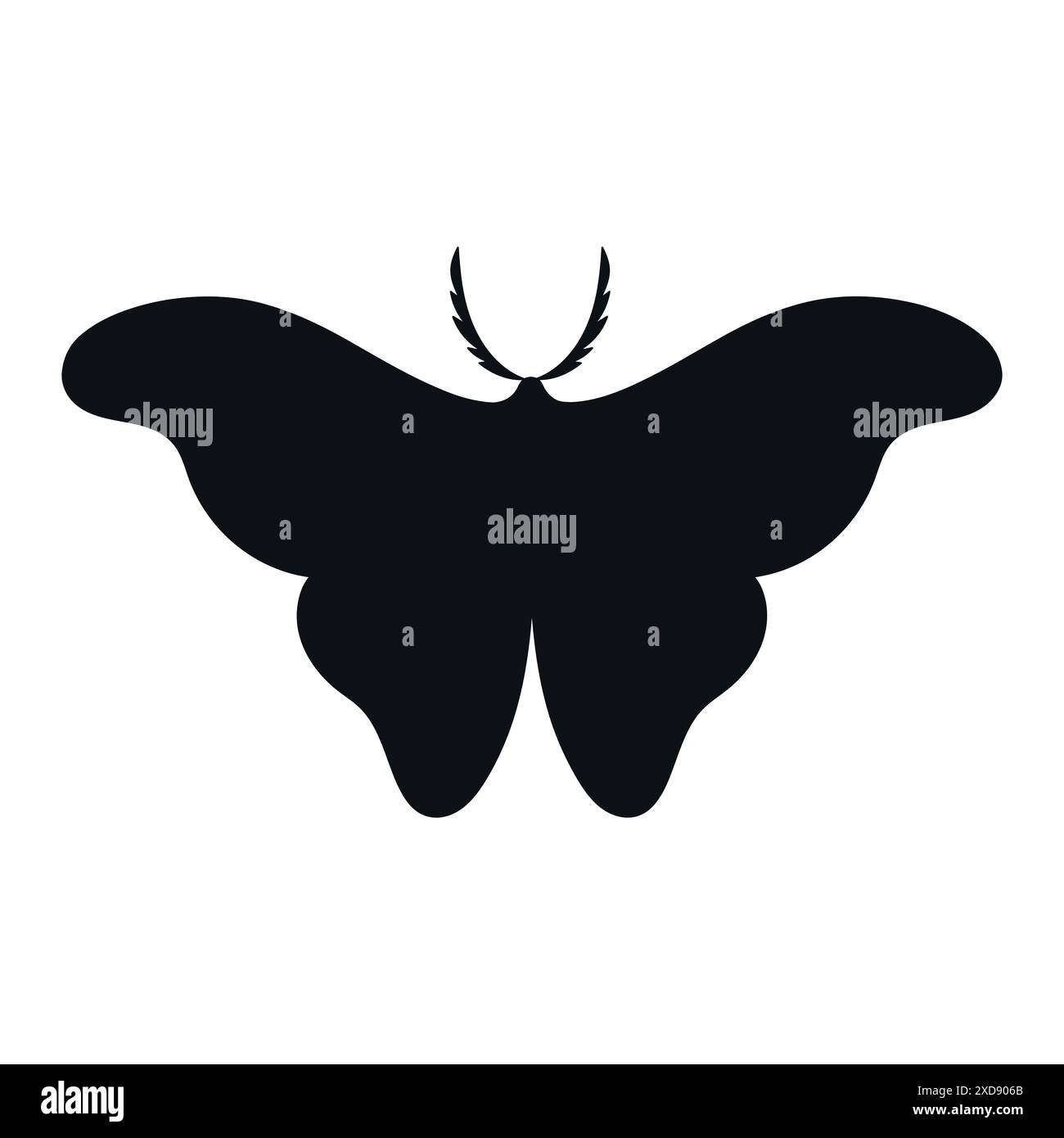 Butterfly monarch silhouette isolated on white background. Vector ...