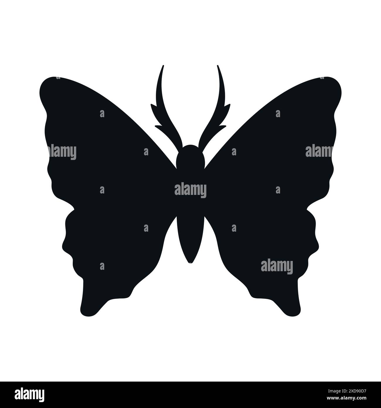 Abstract butterfly silhouette isolated on white background. Vector ...