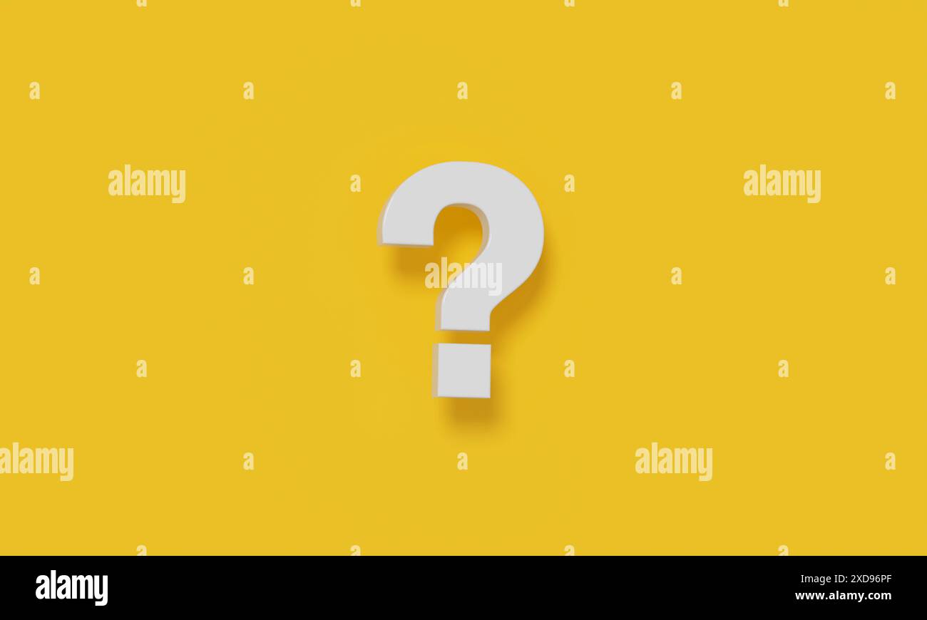 Minimalistic image featuring a white question mark against a vibrant ...