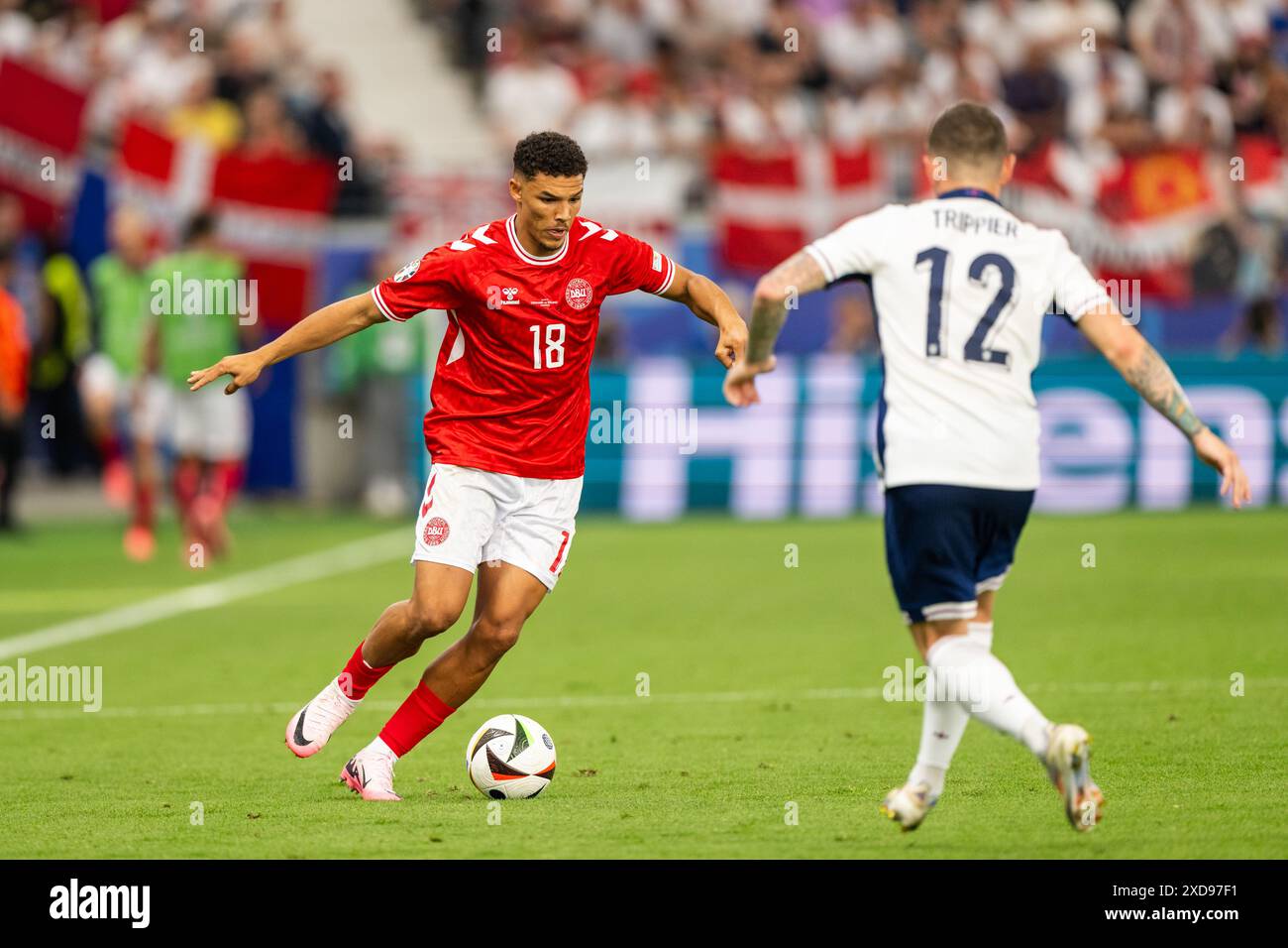 Frankfurt, Germany. 20th, June 2024. Alexander Bah (18) of Denmark seen