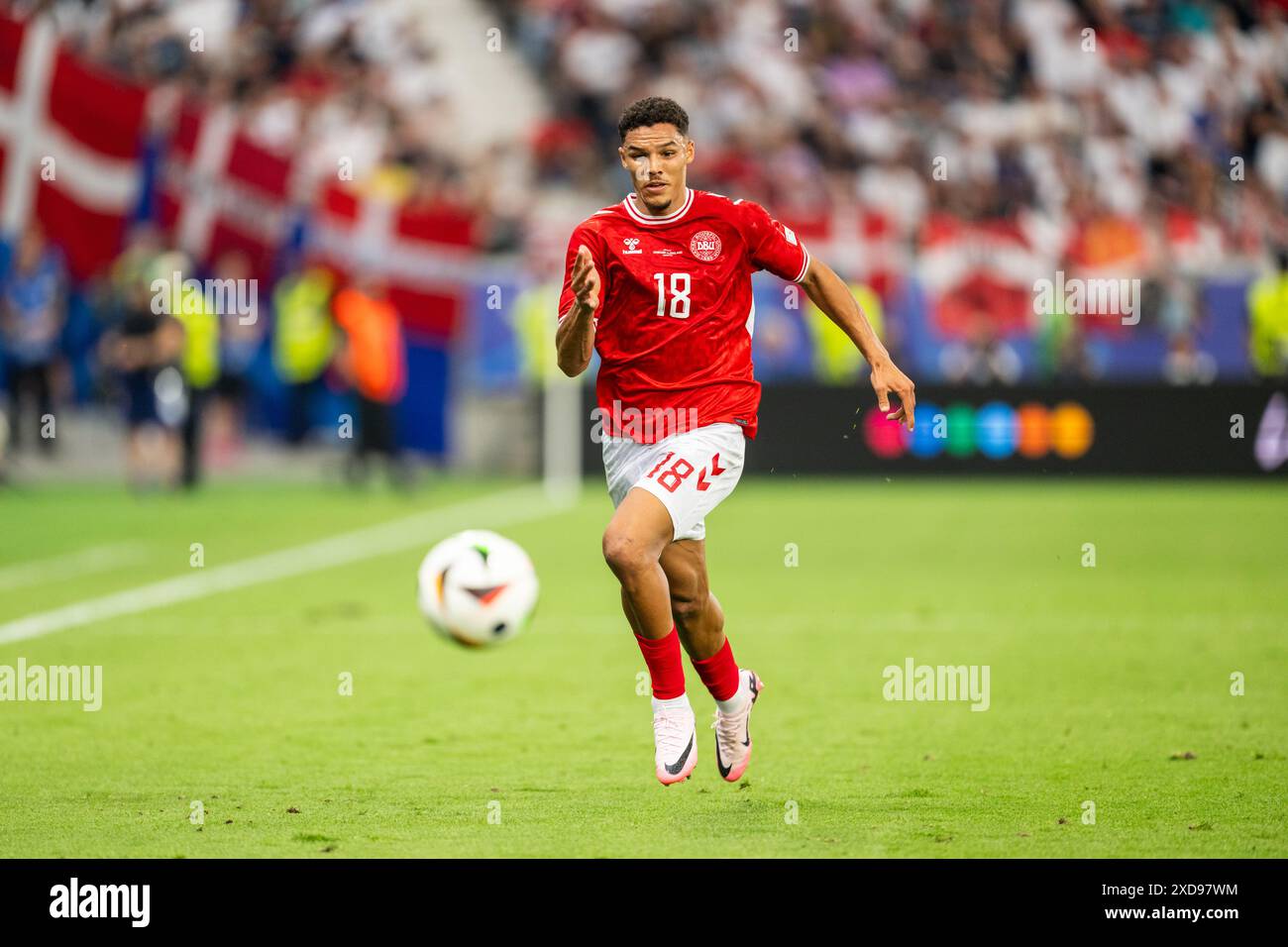 Frankfurt, Germany. 20th, June 2024. Alexander Bah (18) of Denmark seen